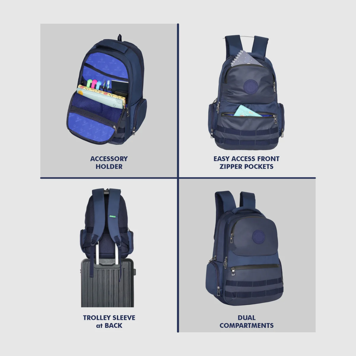 United Colors of Benetton Stealth Laptop Backpack - Image 5