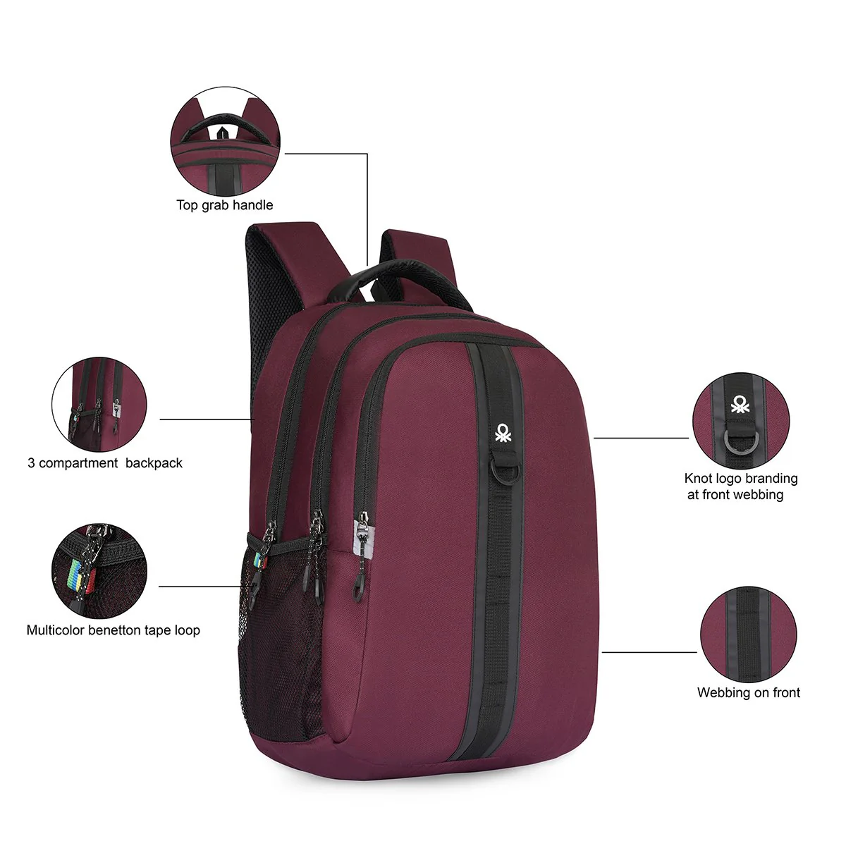 United Colors of Benetton Thunderbolt Laptop Backpack - Image 3