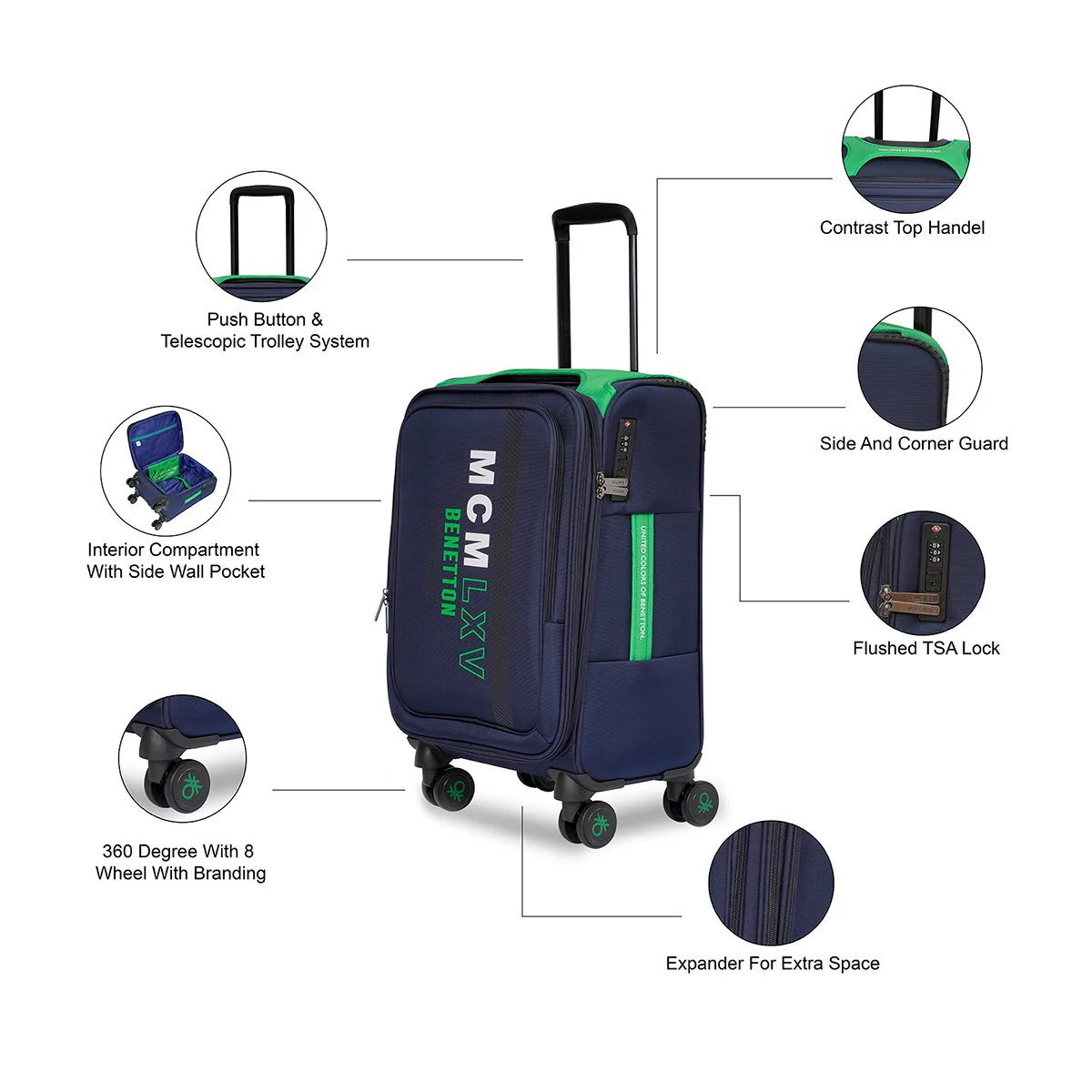 United Colors of Benetton Topaz Soft Luggage - Image 4
