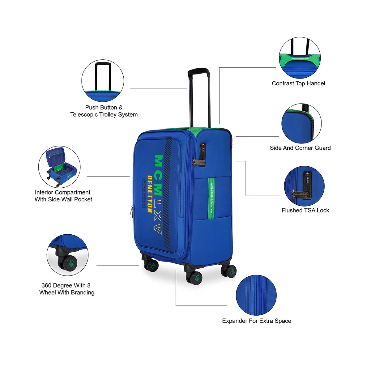 United Colors of Benetton Topaz Soft Luggage - Image 7