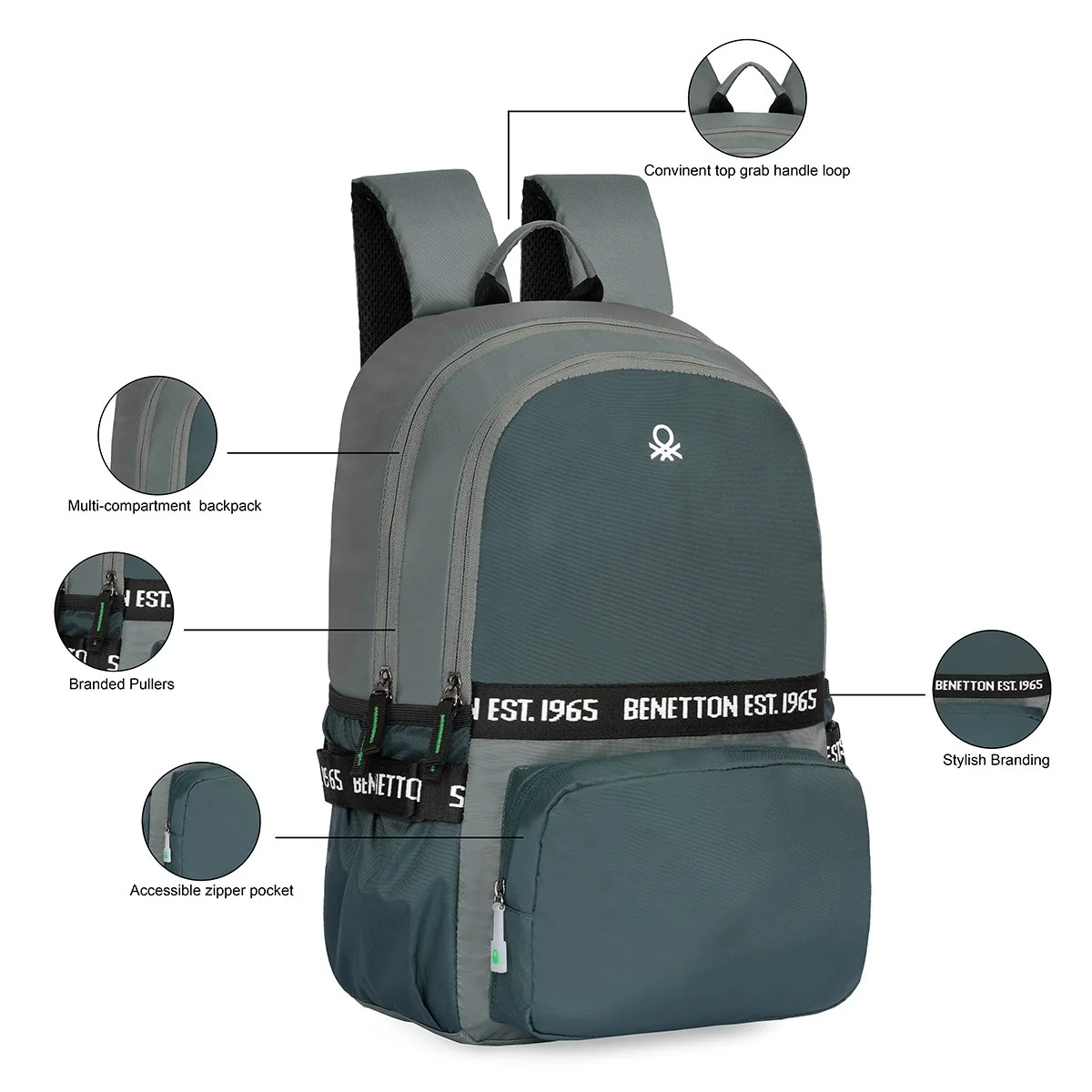 United Colors of Benetton Torque Laptop Backpack - Image 3