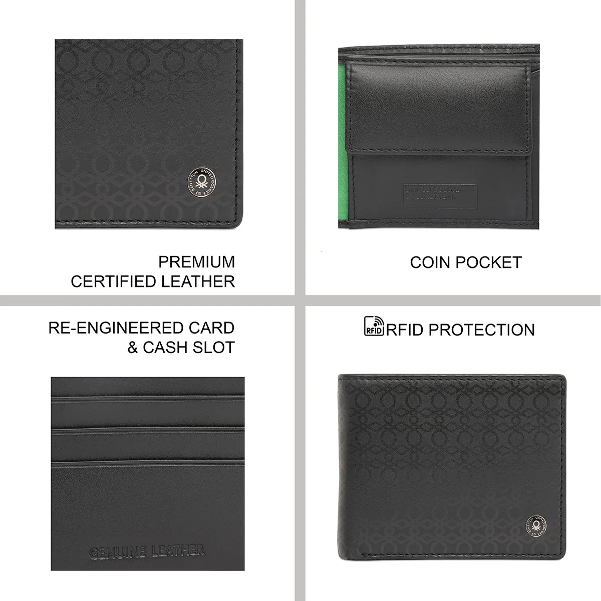 United Colors of Benetton Valtr Men's Global Coin Wallet - Image 8