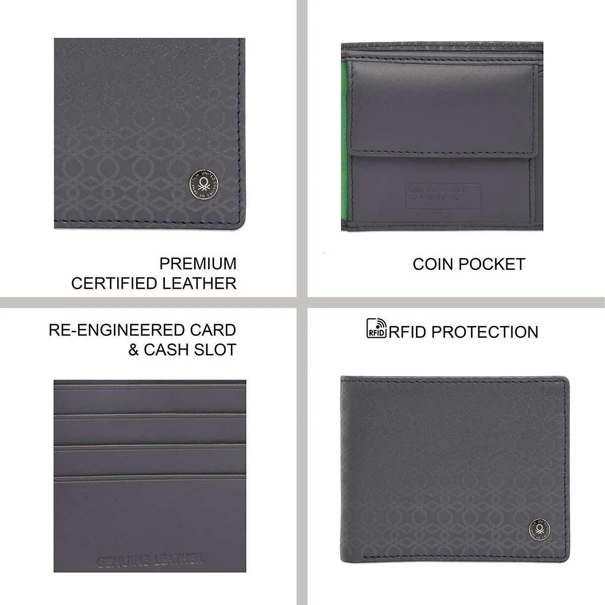 United Colors of Benetton Valtr Men's Global Coin Wallet - Image 8