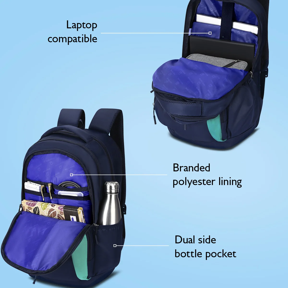 United Colors of Benetton Vance Laptop Backpack - Image 3