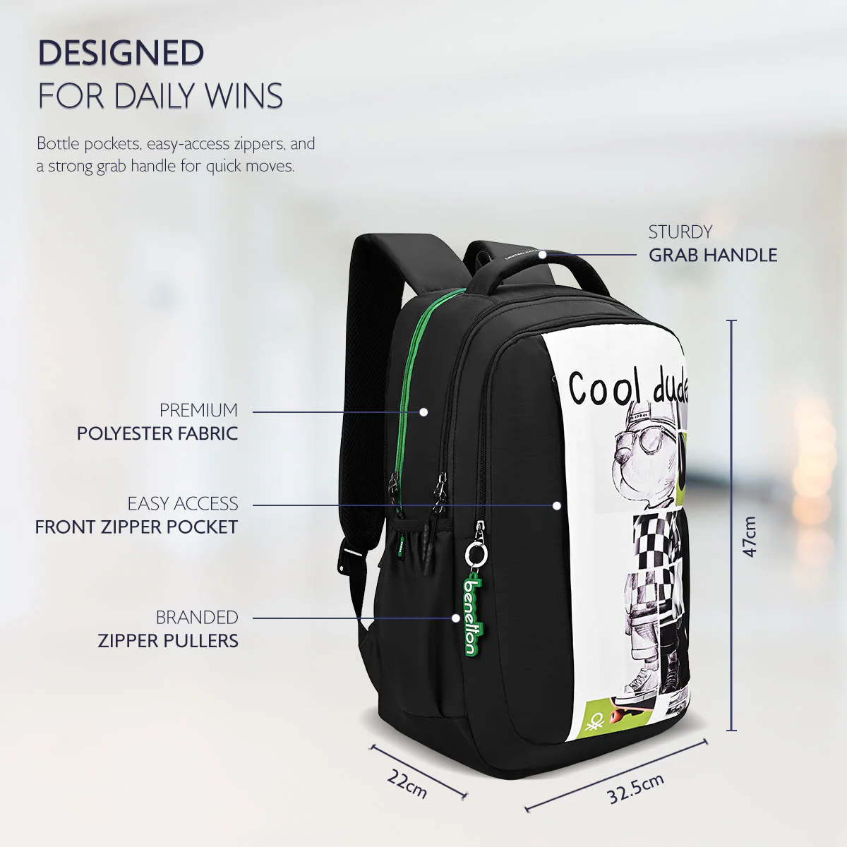 United Colors of Benetton Veltro Non Laptop Backpack - Image 4