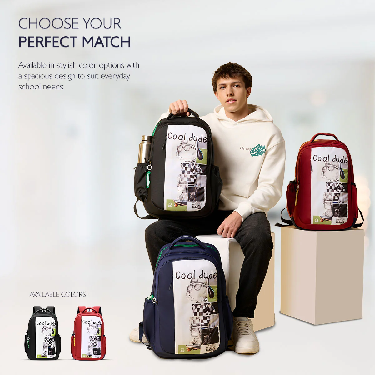 United Colors of Benetton Veltro Non Laptop Backpack - Image 6