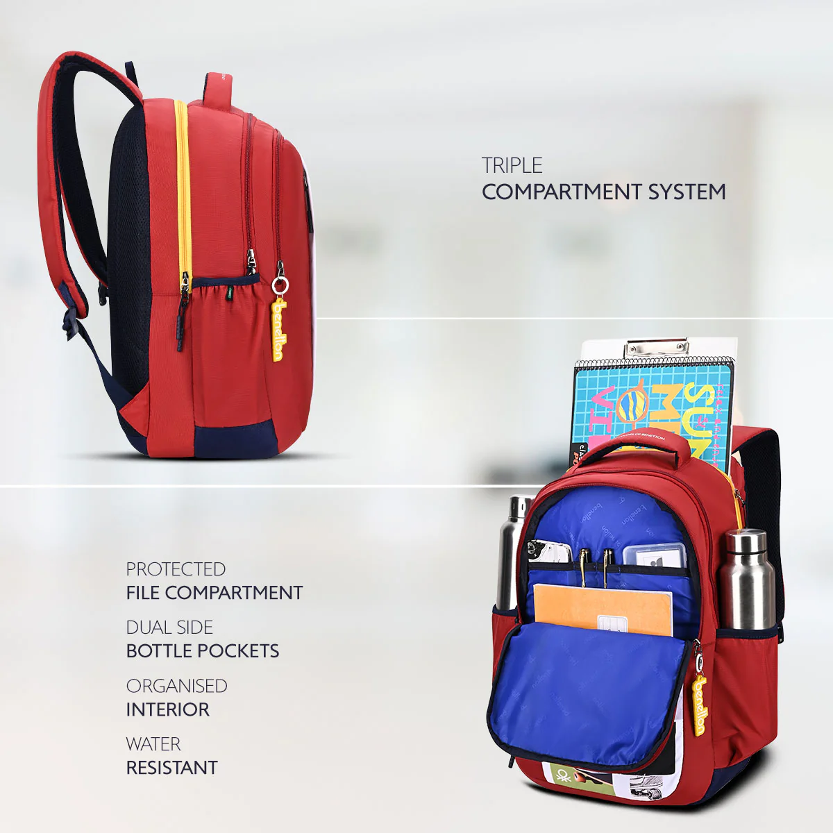 United Colors of Benetton Veltro Non Laptop Backpack - Image 3