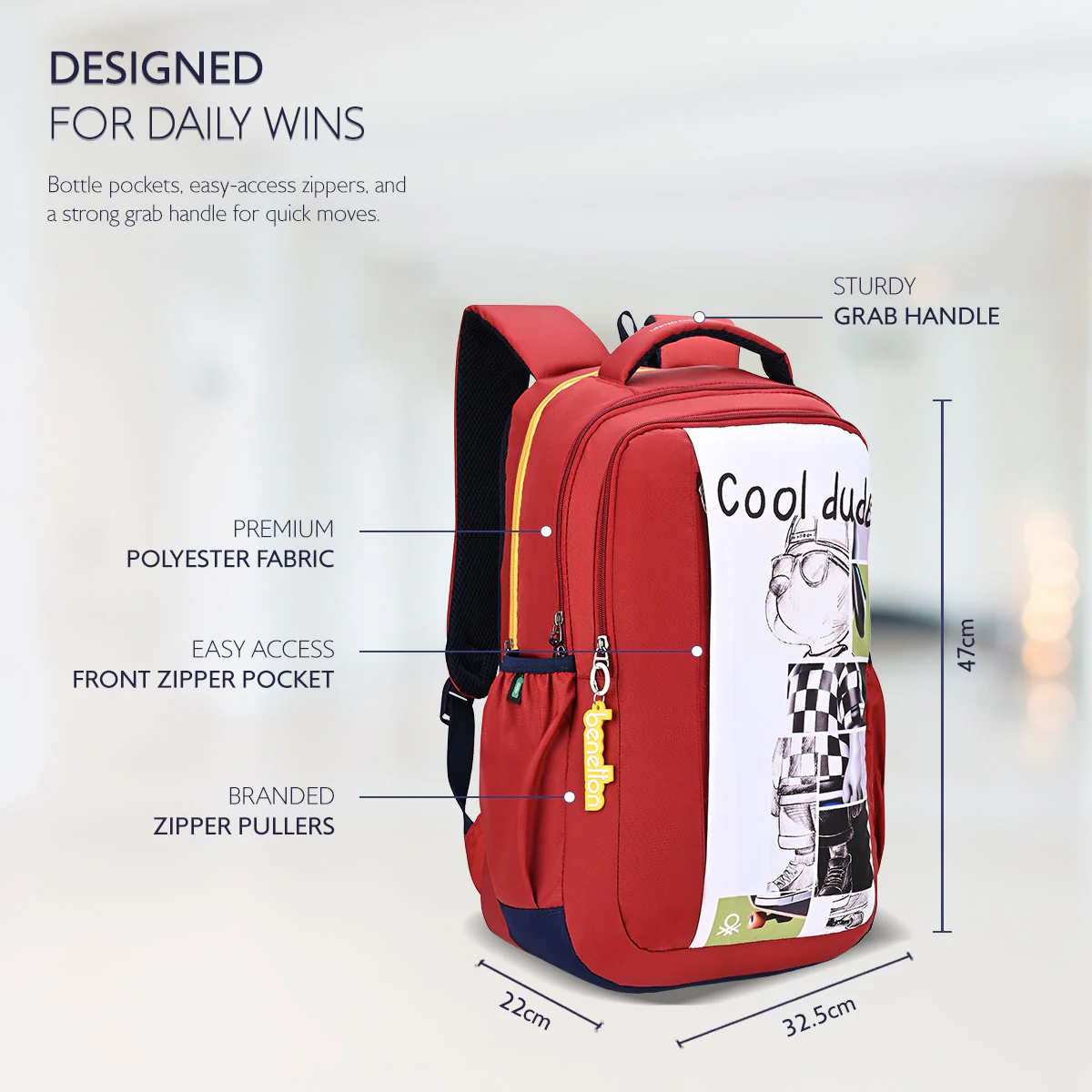 United Colors of Benetton Veltro Non Laptop Backpack - Image 4