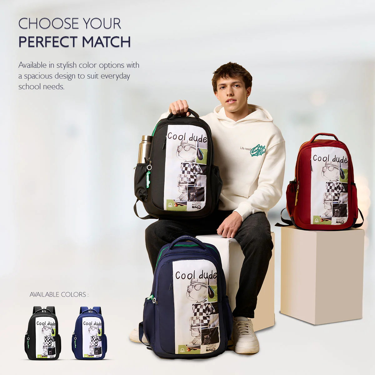 United Colors of Benetton Veltro Non Laptop Backpack - Image 6