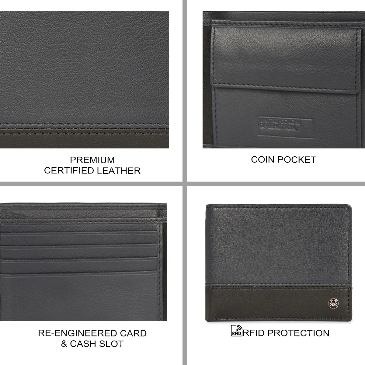 United Colors of Benetton Venrey Men's Global Coin Wallet - Image 7