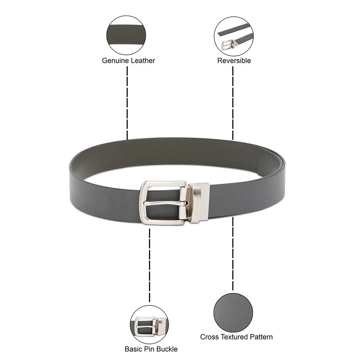 United Colors of Benetton Verney Men's Reversible Belt - Image 4