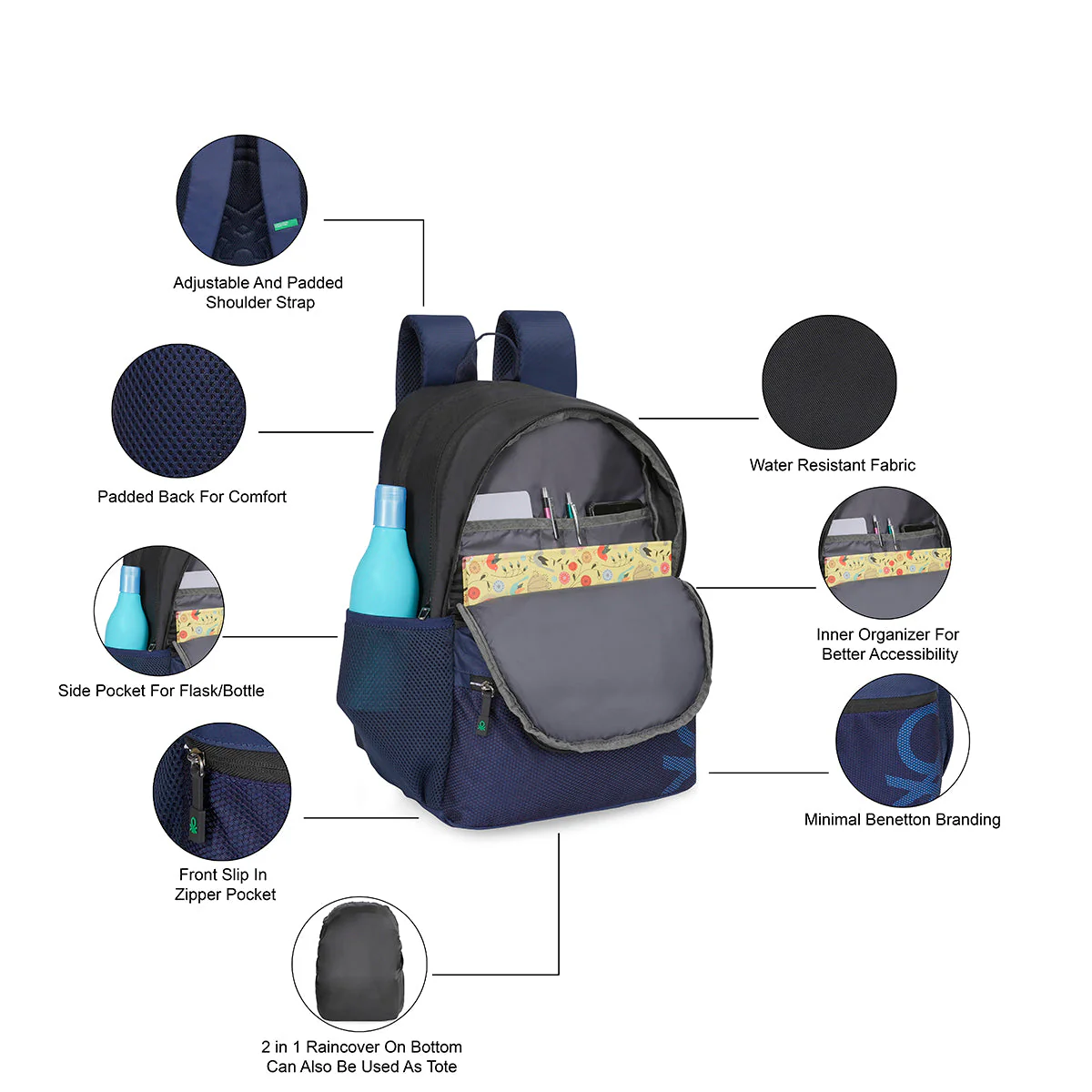 United Colors of Benetton Wilder Back to School Backpack - Image 4