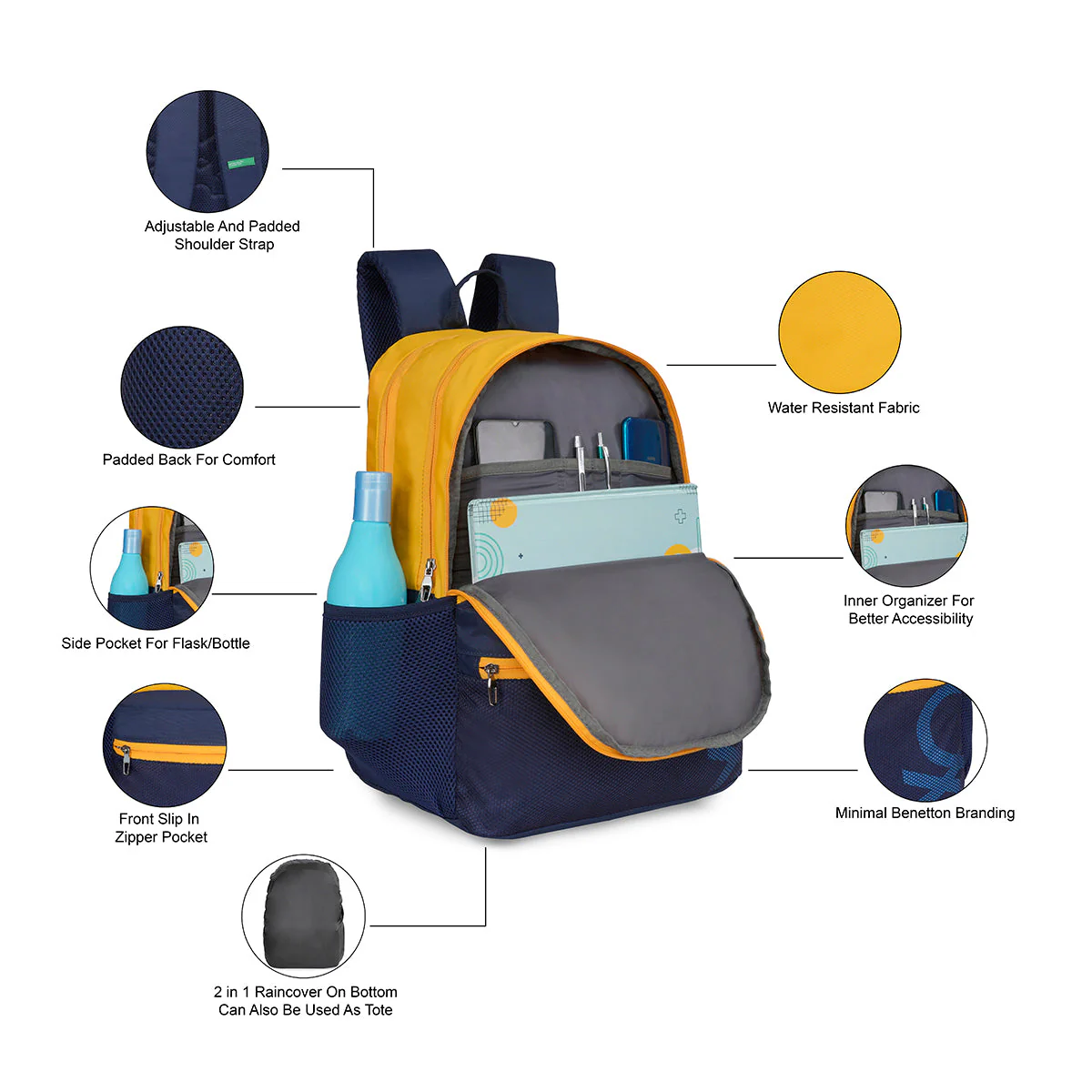 United Colors of Benetton Wilder Back to School Backpack - Image 4