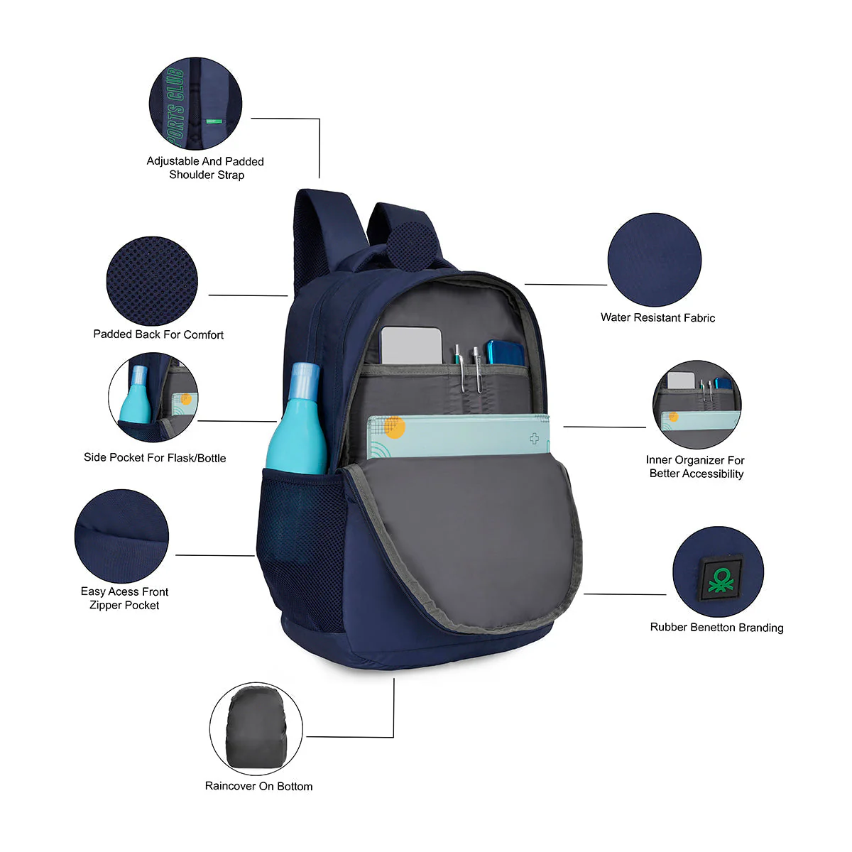 United Colors of Benetton Zeke Back to School Backpack - Image 4