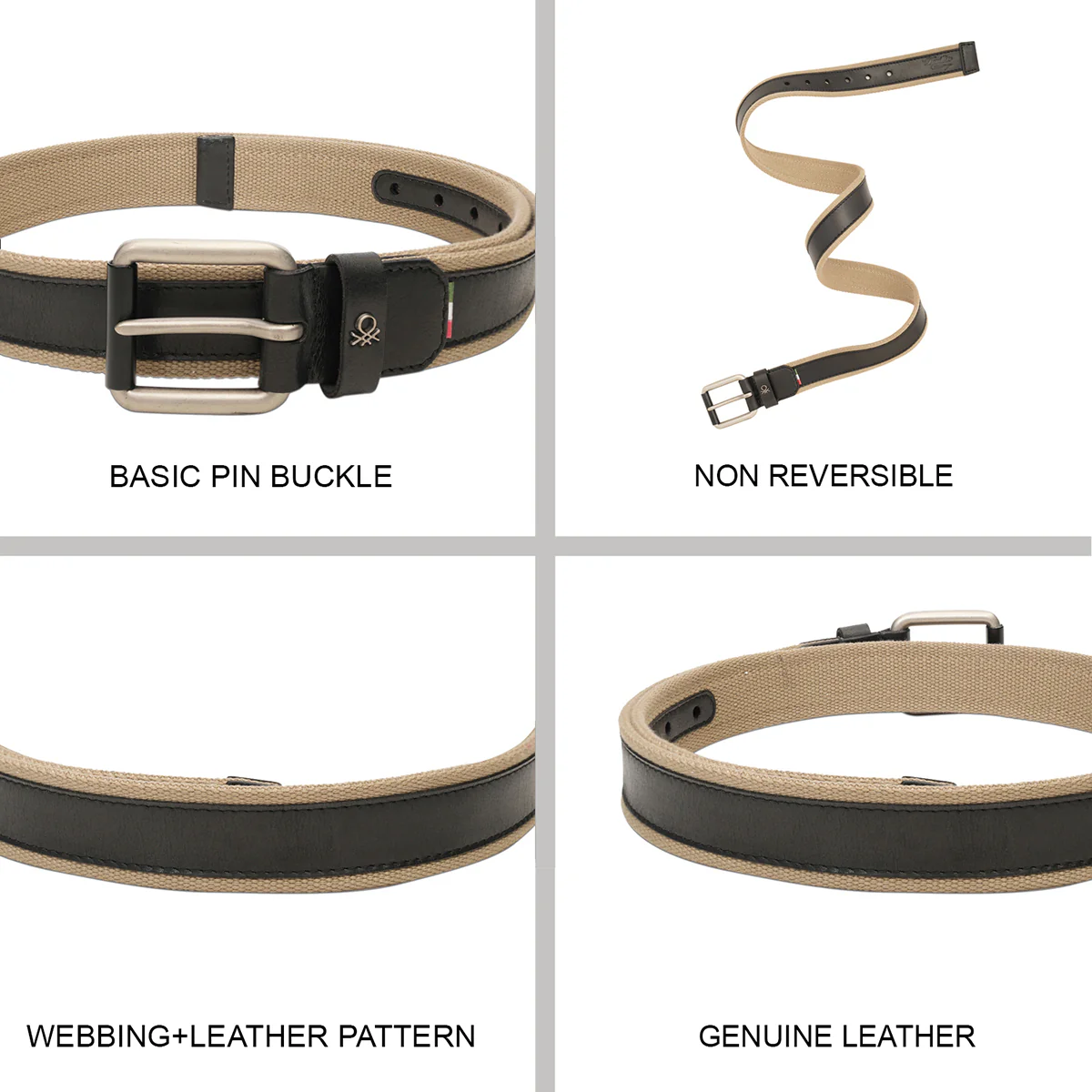 United Colors of Benetton Zynara Men's Non Reversible Belt - Image 7