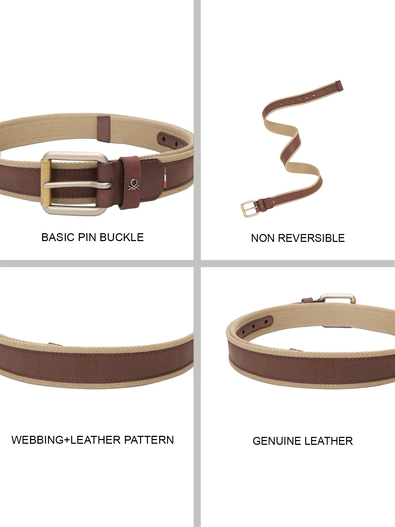 United Colors of Benetton Zynara Men's Non Reversible Belt - Image 6